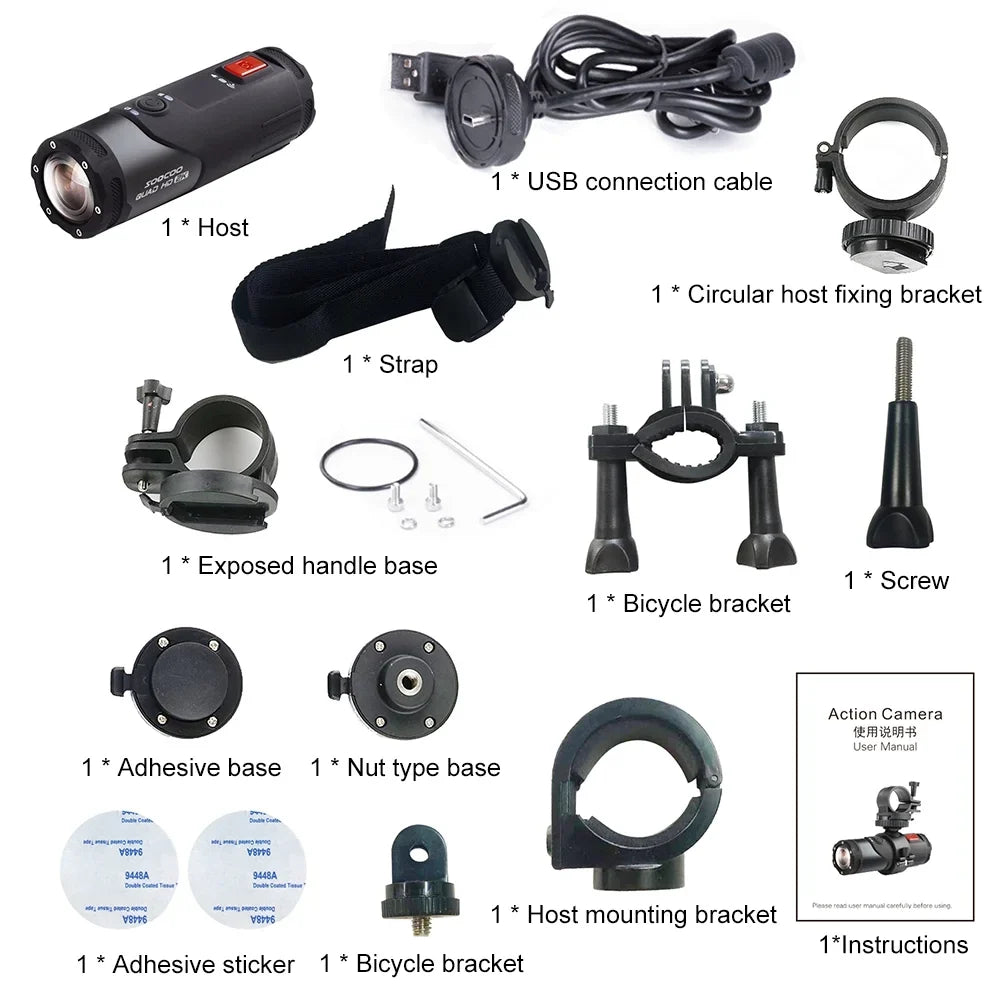 With Camcorder,Head Wifi Waterproof Camera Camera App Head Adventures 4k Camera Adventure - Bike Helmet Mounted Adventures Camera Head-mounted Wifi