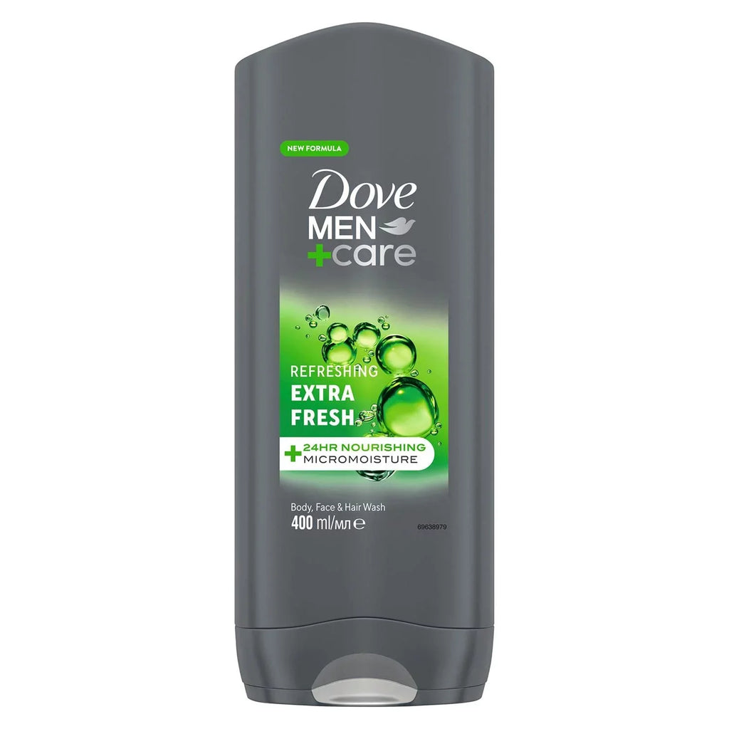 Extra Face Refreshing Fresh Ml Men Micromoisture 24-Hour And Of Wash 3-In-1 3 With Men Body Dove Pack Wash Care Nourishing For + Technology Body Hair, 400