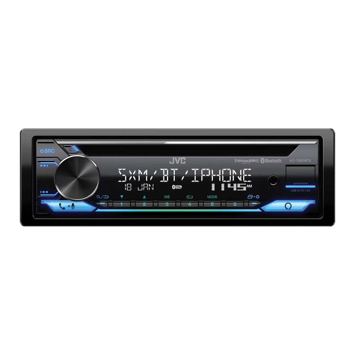 Bluetooth/Alexa Car Unit, KD-T920BTS w/ in-Dash Single-DIN Ready Built-in/SiriusXM JVC Receiver CD