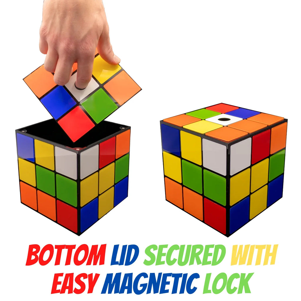 Cube Secure Cover & Props Big with Magic Tissues Bottom Use | Decor Magnetic Theory to Tissue Box Keep Easy Bang Lid |