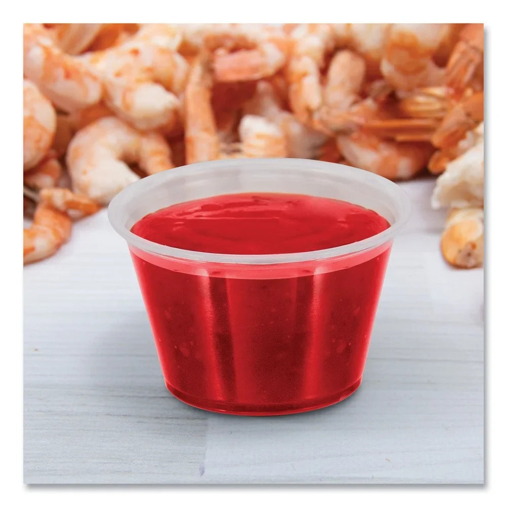 oz. (2500/Carton)] Portion Dart Complements - Polypropylene Conex Clear 400PC Containers 4