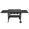 Steel, Stainless Garden SYTHERS Patio & Outdoor for Picnic with 4-Burner Grill Side Propane Shelves Foldable Rack, Spice BBQ