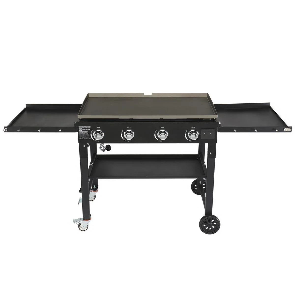 Steel, Stainless Garden SYTHERS Patio & Outdoor for Picnic with 4-Burner Grill Side Propane Shelves Foldable Rack, Spice BBQ