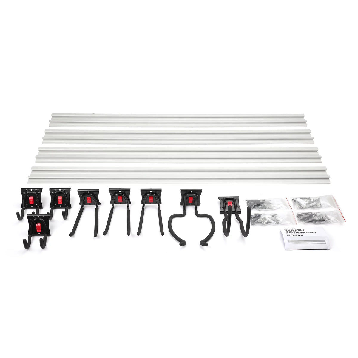 Snap Kit Quick-Release Tough Rail Garage Organizer System 12-Piece Hyper