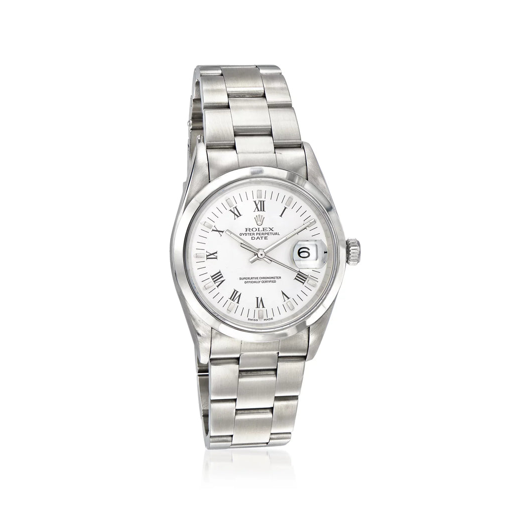 Male, Men's Date Rolex Adult Ross-Simons for Automatic Watch Steel Pre-Owned Stainless 34mm