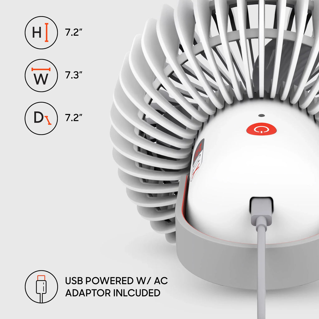 Sharper Image Fan, Refresh Travel 01X White 7.2", Rechargeable