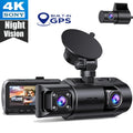 Dash Channel IR Wide Vision,170° GPS Lock, Monitor WDR, Emergency Night Camera Speed Car Parking Camera Angle, Inside Rear and 2K+1080P+2K Front 3 4K TOGUARD