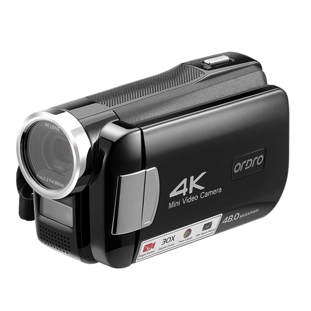 Battery IPS with 3.0 Bag IR 30X Touchscreen Camcorder Remote DV Digital Control 4K Carry Vision Inch Video Night Zoom Carevas Digital 48MP AC2 Recorder