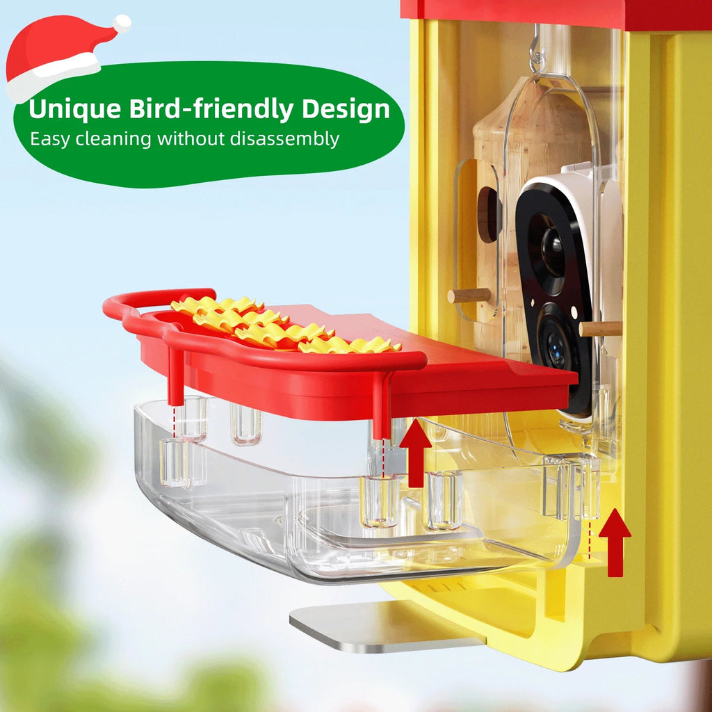 House, Feeder 350+ Feeder Hummingbird Identify Outdoor Gift Smart Attract Bird Up-Close,AI Hummingbird Camera Hummingbird Unique More Camera 2 Capture,Birdwatching Wooden for Species, Auto-Video with