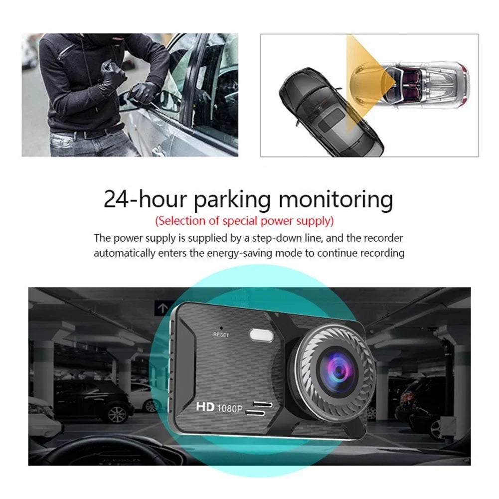 Car Rear 1080P G-Sensor 4\\\" Touch Dual Front DVR Dash Camera Recorder Cam Screen