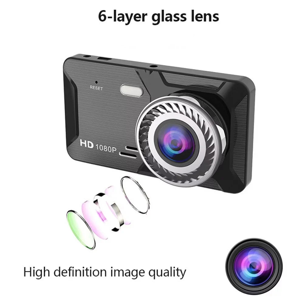Car Rear 1080P G-Sensor 4\\\" Touch Dual Front DVR Dash Camera Recorder Cam Screen