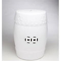 in. Drum White Stool 18