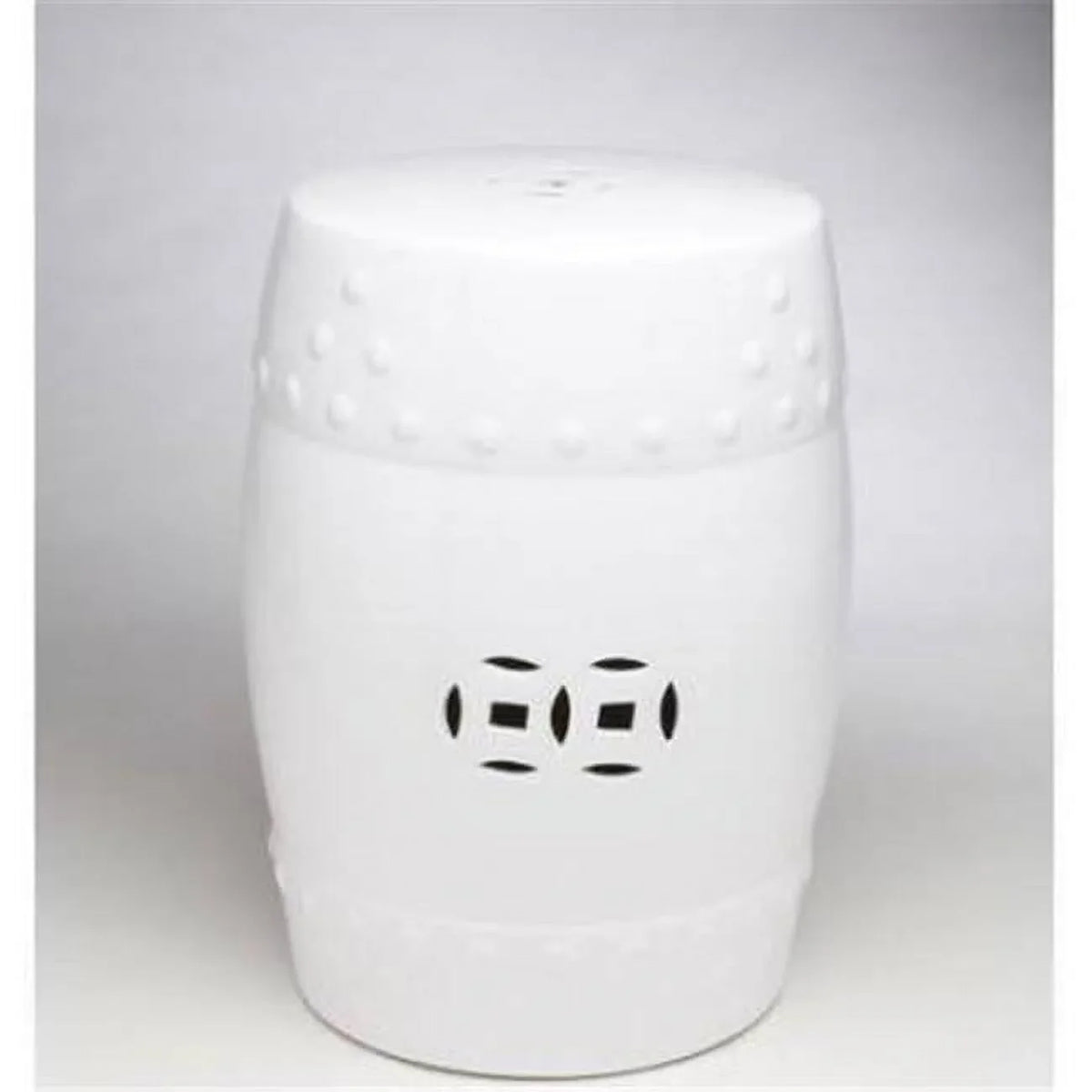 in. Drum White Stool 18