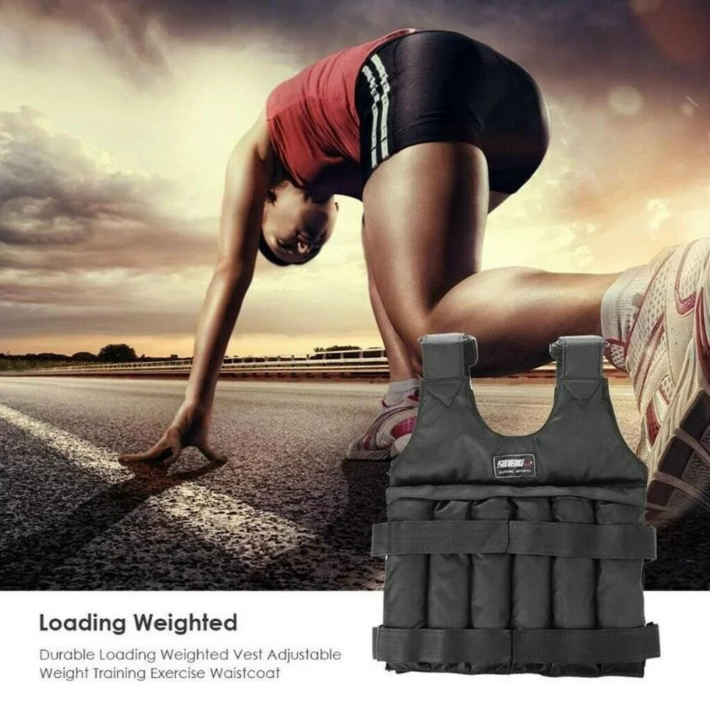 Gym Fitness Adjustable Workout Weighted 44lbs-110lbs Training Weight Adjustable Vest Running Vest 110LBS(50KG) Weight
