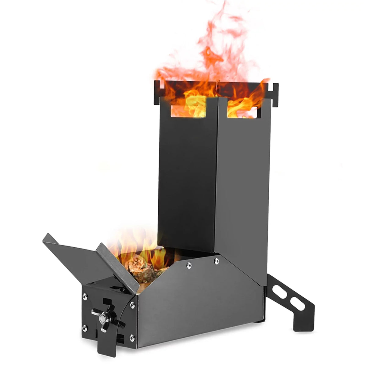 Backpacking and Compact Stove, Lixada Burning Collapsible and Steel Camping, for Lightweight Wood Stove Stainless Rocket