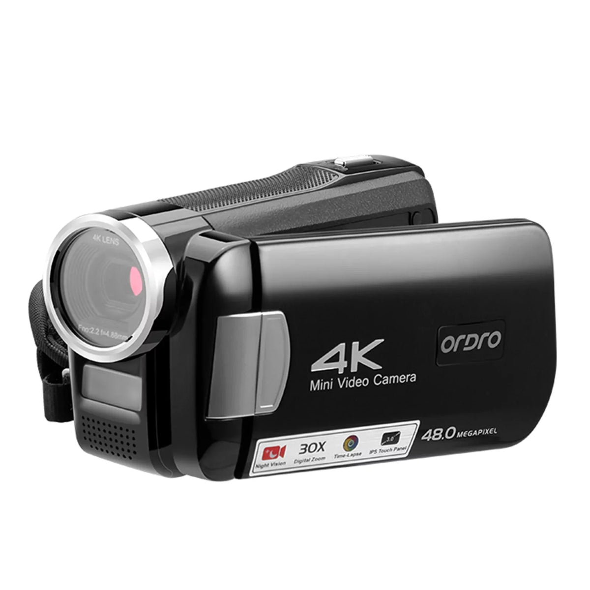 Battery IPS with 3.0 Bag IR 30X Touchscreen Camcorder Remote DV Digital Control 4K Carry Vision Inch Video Night Zoom Carevas Digital 48MP AC2 Recorder