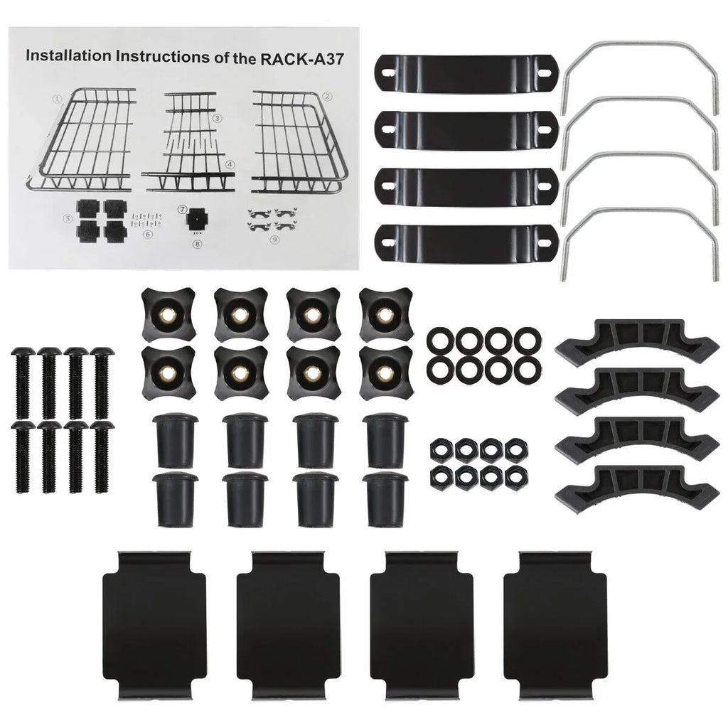 Roof Luggage Basket Carrier Extendable Cargo Steel Teledu Truck Rack 64" Top SUV