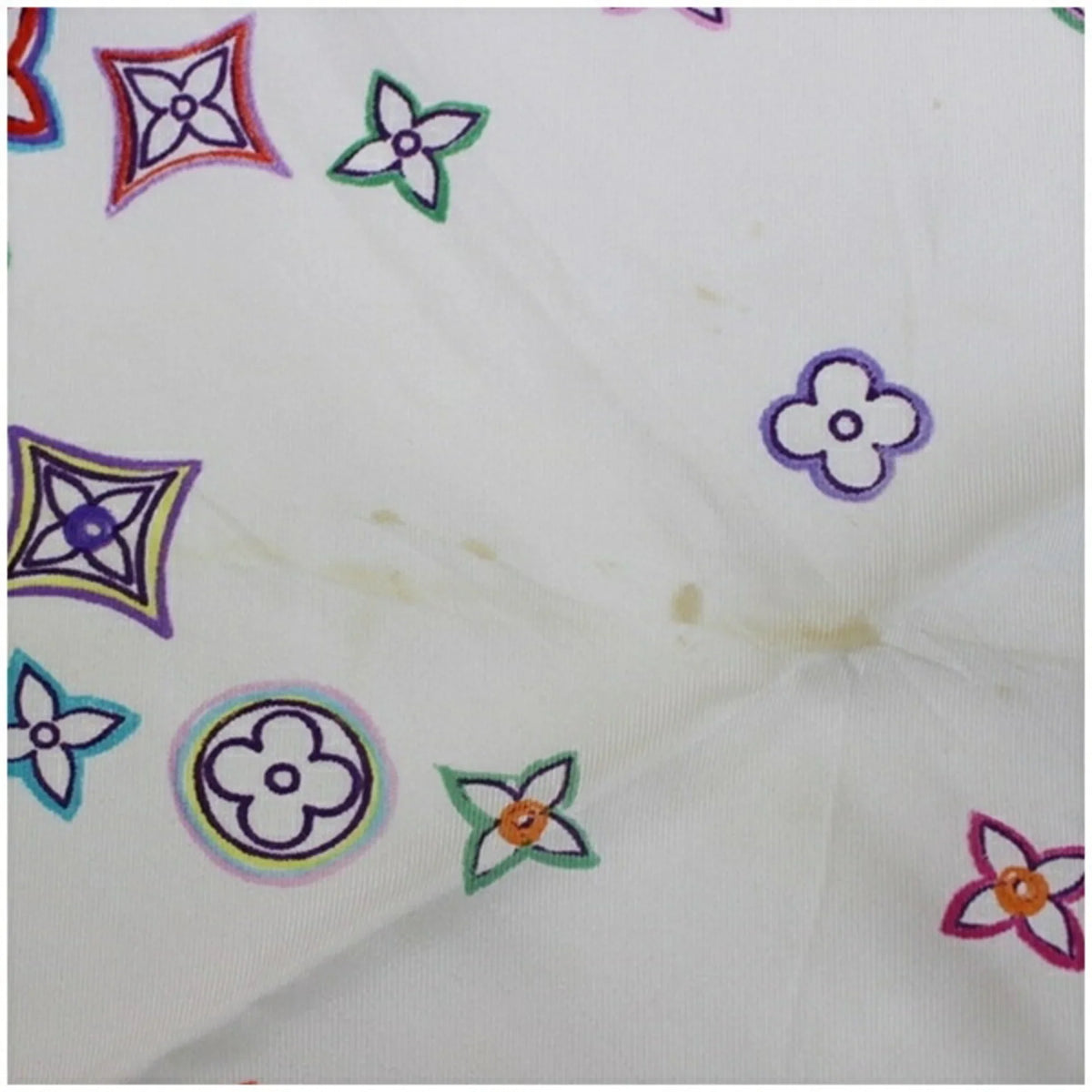 Multicolor Monogram Muffler Louis White Women's Pre-Owned Silk x (Good) Vuitton Scarf