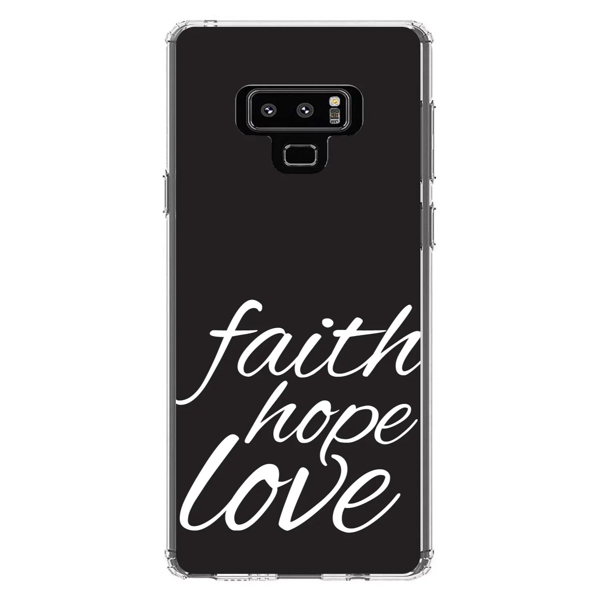 Love Galaxy Glass White Bumper, Faith - Protector Clear Note DistinctInk Back, 9 Hybrid & Tempered for Screen - TPU Samsung Acrylic Christ Hope / - - Case Shockproof /