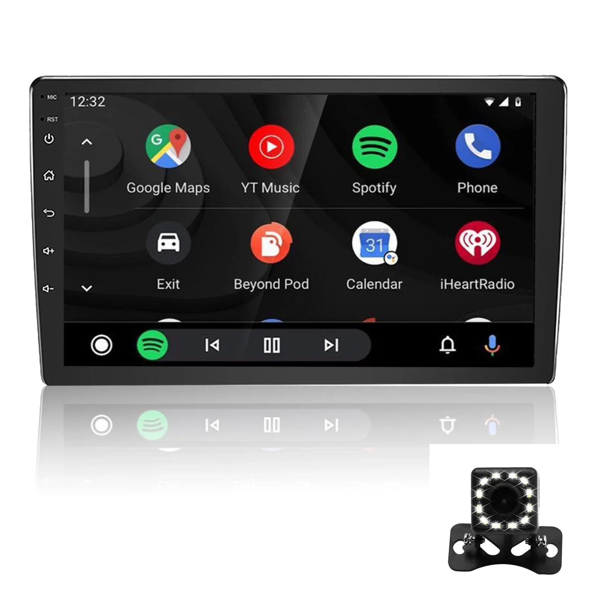 Touchscreen Double Binize Radio 9 Inch Navigation camera, Car Backup Apple control, Stereo 10 GPS Car Din CarPlay&Android with Compatible Auto Bluetooth,SW Android with