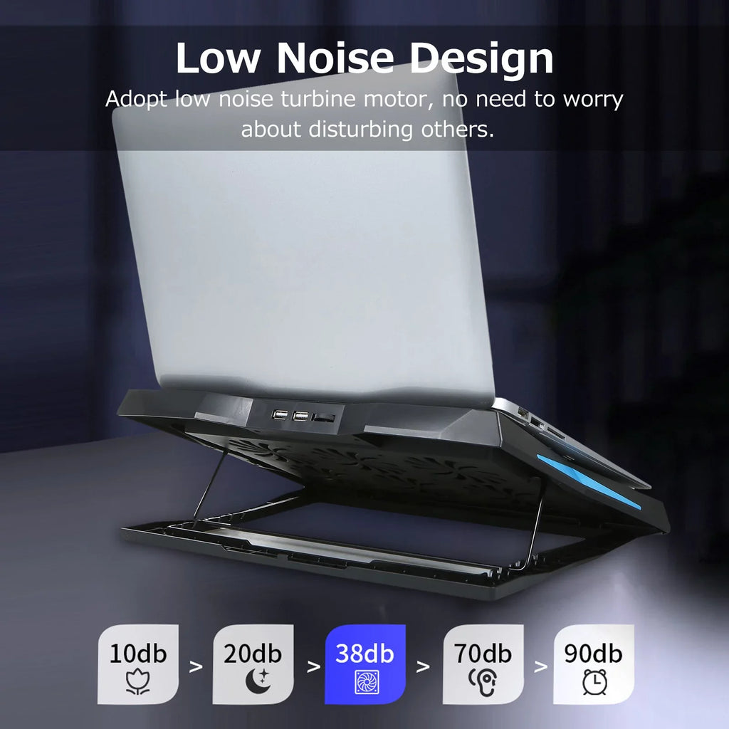 Laptop with Foldable Stand Low Height Noise Fans, and Operation Cooling 6 Adjustable