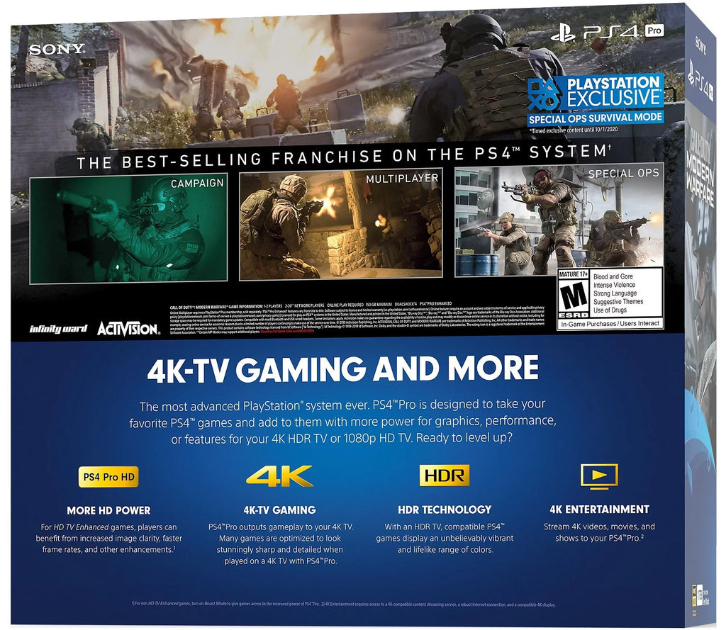 (2019) 1TB Bundle [Sony] Duty of Call System Pro 4 PlayStation Modern Warfare