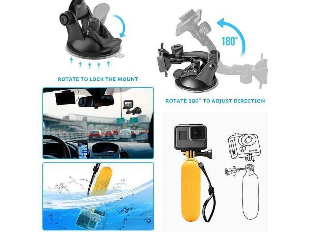 EK5000 4K Accessories Action WiFi 8 5/Session SJ4000 Fusion 4/3+/3/2/1 EK7000 Camera SJ5000 9 7 for AKASO GoPro Kit 5/Hero 6 Hero Max