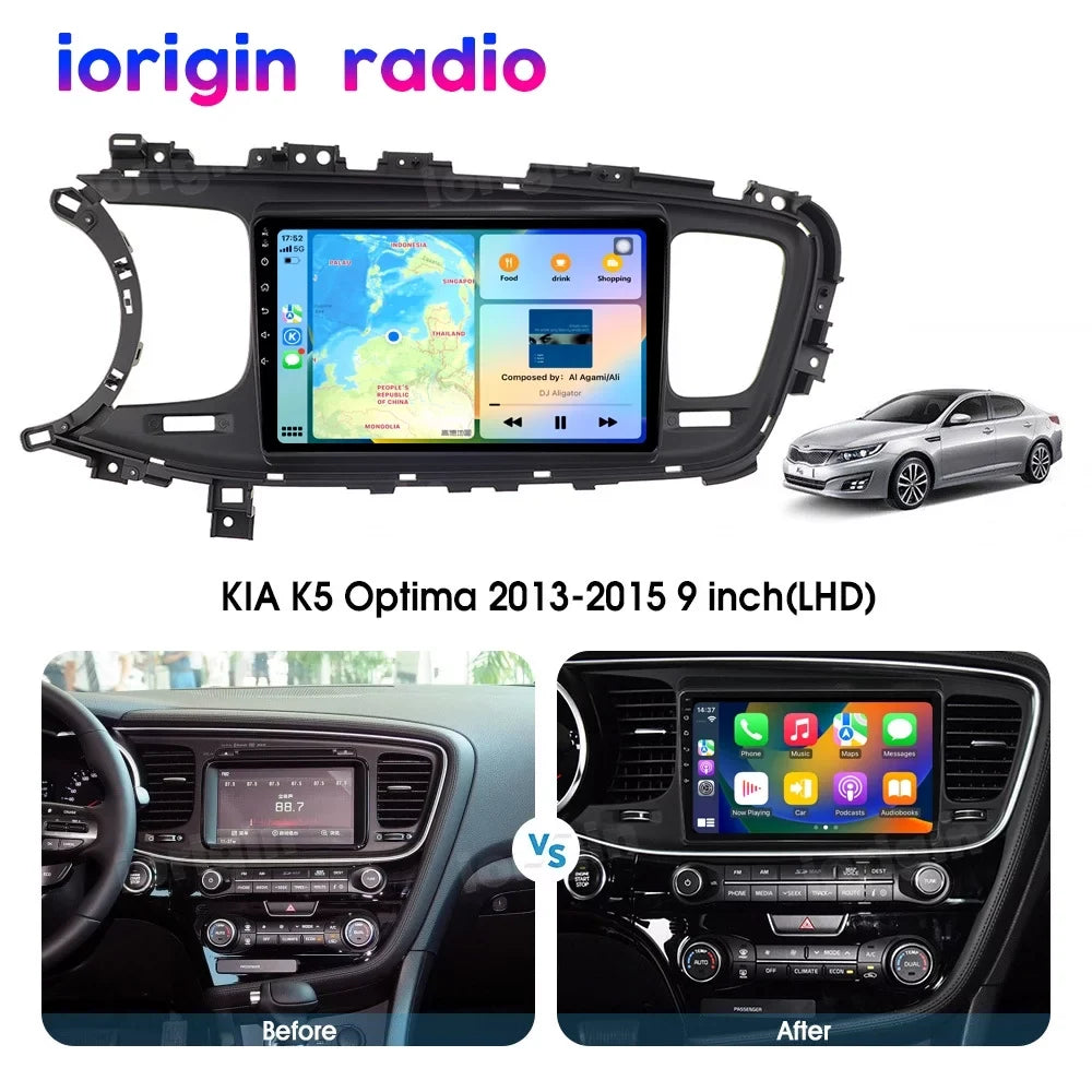 9 Touch Bluetooth DIN Android Car CarPlay Car for WiFi Android Inch K5 Optima 13 2 KIA 2G+32GB Support Screen GPS 2013-2015 Radio