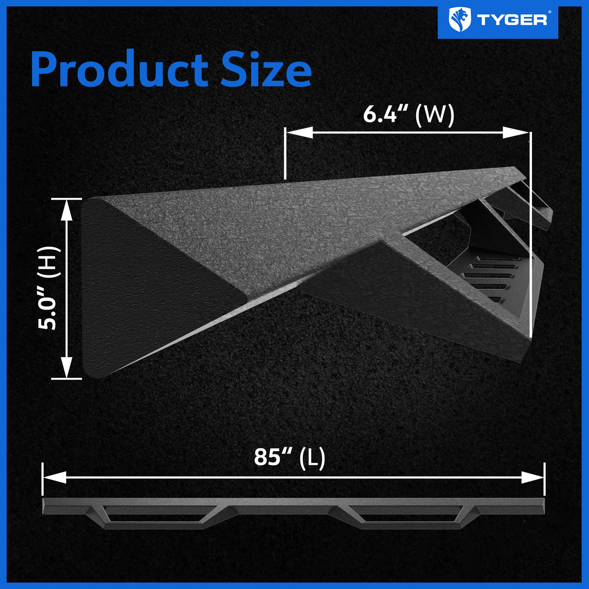 Cab Nerf Rail Crew | 3500; 2010-2024 Bars Ram 2019-2024 TG-LX3D82348 Classic Step Side | Step 2009-2018 Tyger Dodge 1500; 2500 with Board LanderX | Drop Auto Compatible Running