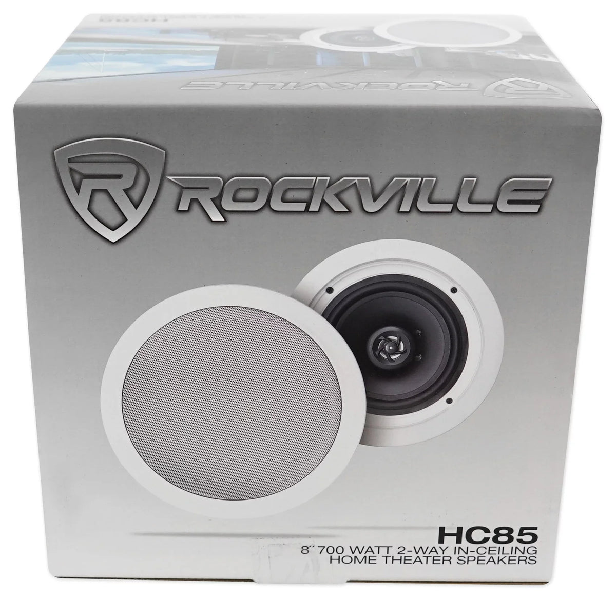 White 8" Kit 4-Room Audio Speakers Rockville Home Ceiling Receiver+(8) RPA40BT