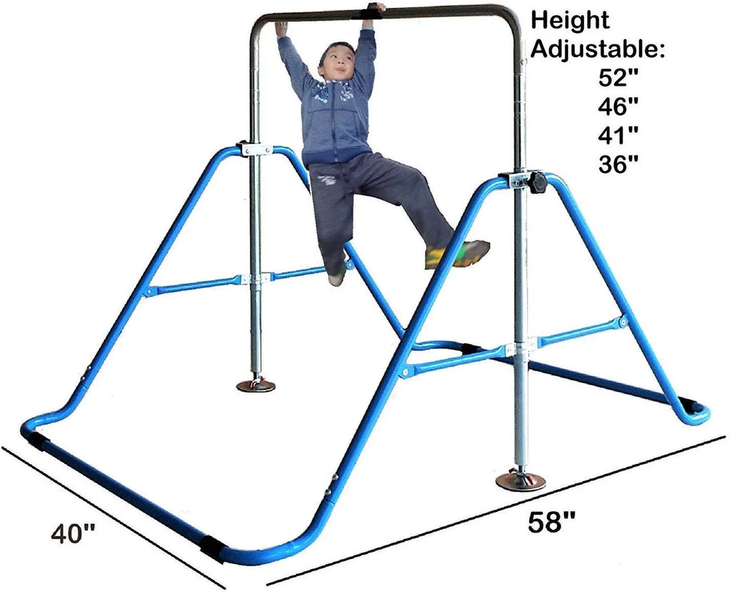 for Bars Bar Monkey Training Mat Expandable Bar Folding Kids Blue Climbing Gymnastic Bar Height Kip Horizontal Tower Gymnastics with Fitness Kip Adjustable