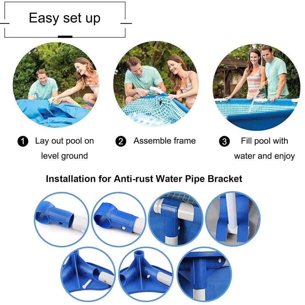 Frame Rectangular Kids Adults Pool, Metal Family for Outdoor Pool Swimming Ground Above Pool, Large