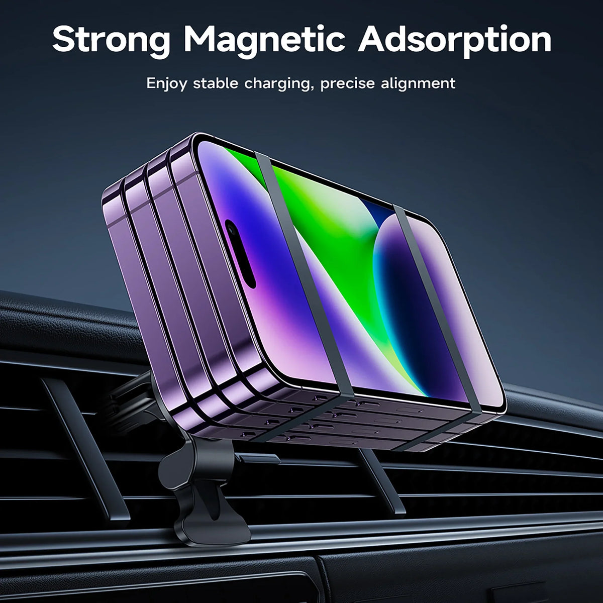 Charger Air for Charging iPhone,Samsung,Huawei,etc QI HOCO Car Wireless Magnetic Phone Holder Mount Vent Compatible Car Fast 15W