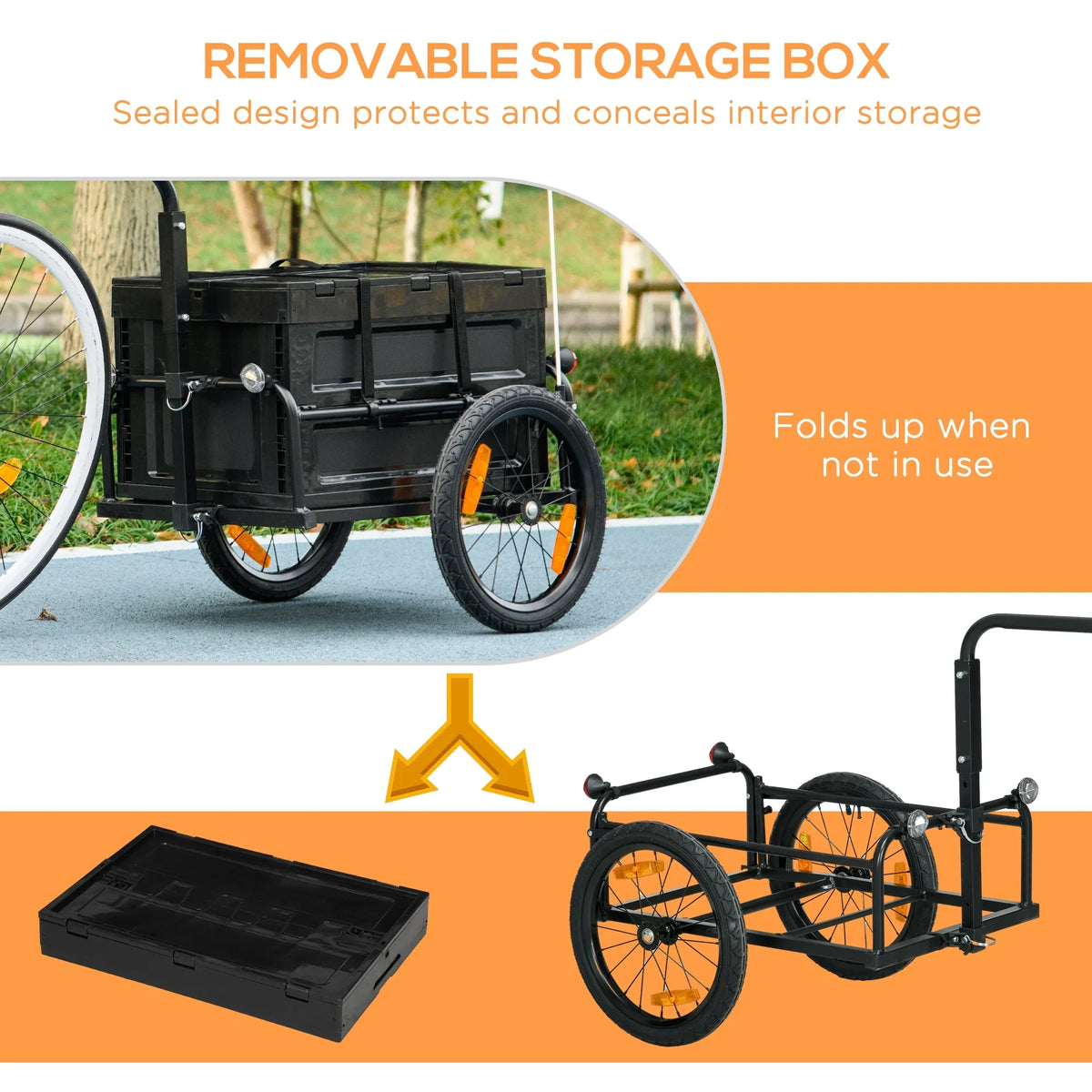 Bottom Aosom Storage Box, Bike Wagon No Removable Trailer with
