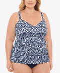 18W Triple Swimsuit Control Fauxkini One Women's Swim Size Blue Piece Tier Solutions Tummy