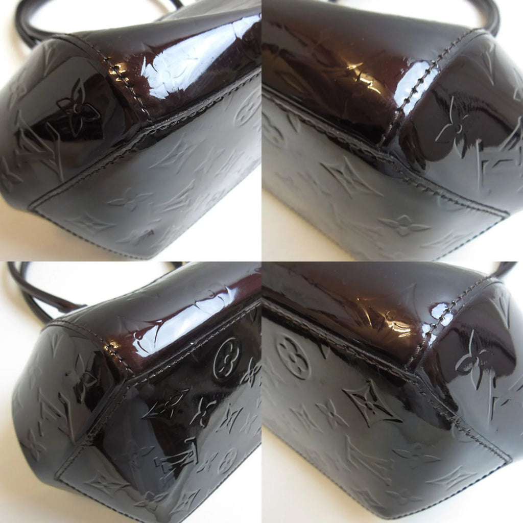 Louis LOUISVUITTON Amaranto Dark Sherwood (Good) M91493 Verni Handbag Semi-Shoulder Women's Monogram PM Vuitton Purple Pre-Owned