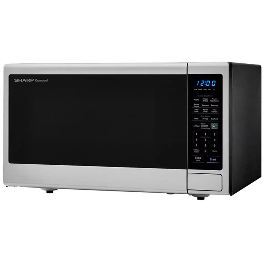 1.8 Ft, cu. Sharp Freestanding Stainless Carousel Microwave 1100 Oven - , SMC1843CM Steel W