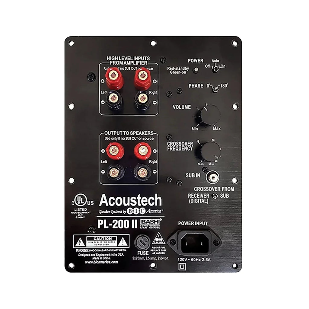 Subwoofer, PL-200II Acoustech PL-200 II 250-Watt-Continuous Indoor BIC America Powered