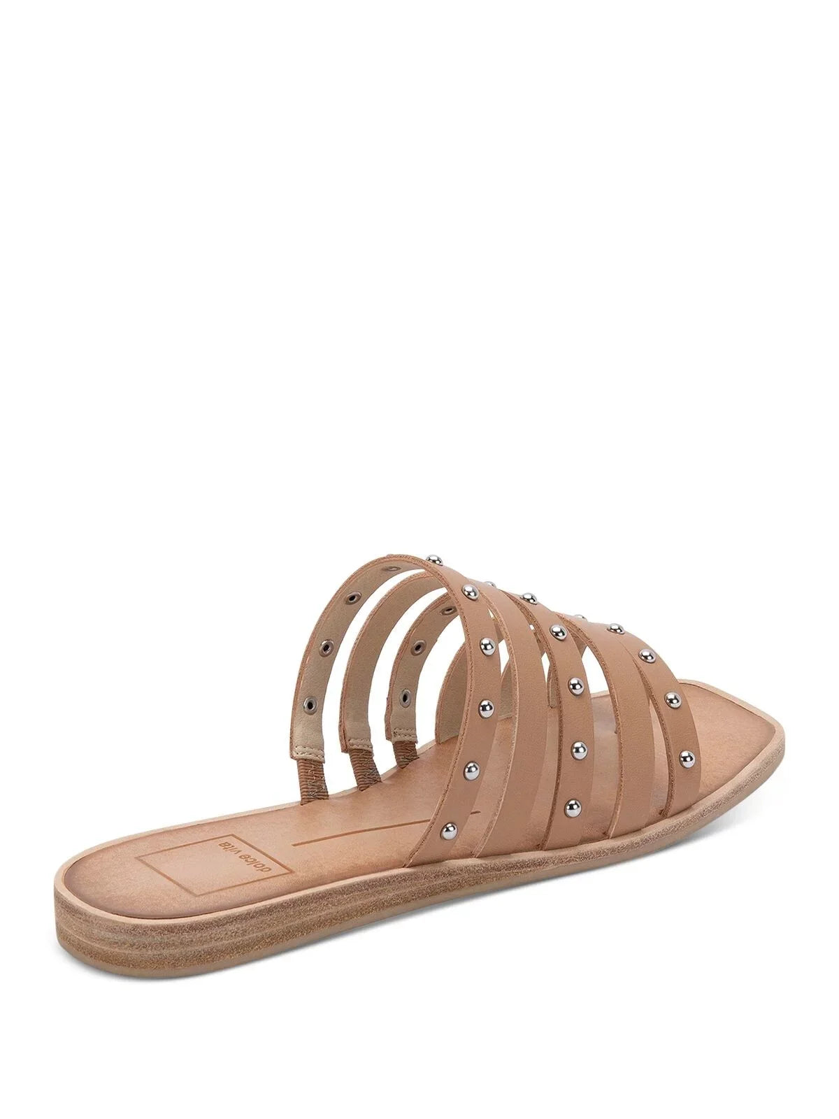 Slide On Sandals 7 Beige Shoes Kaylee Womens Square Toe-Loop VITA M Block DOLCE Toe Slip Heel
