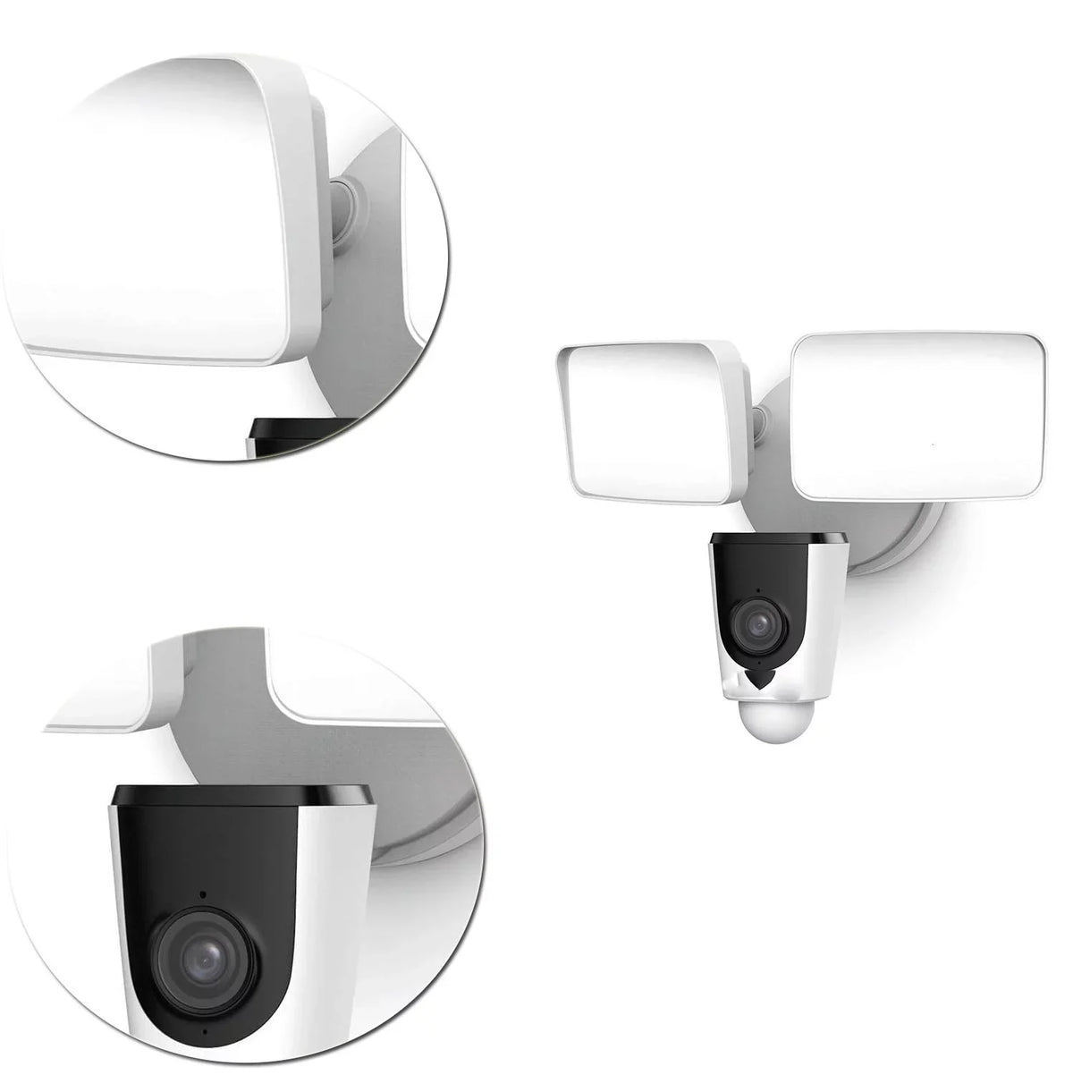 Wireless Smart Camera, with Waterproof, Home Floodlight Outdoor Light, Alarm, IP65 Camera Cloud 1080P 114 & Storage, Built-in Flood MicroSD WiFi Siren View, Security