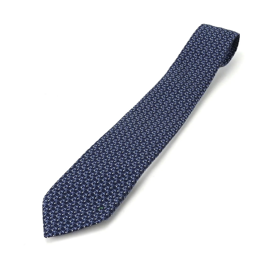 (Good) Necktie Pre-Owned Navy Blue Silk BVLGARI Men's