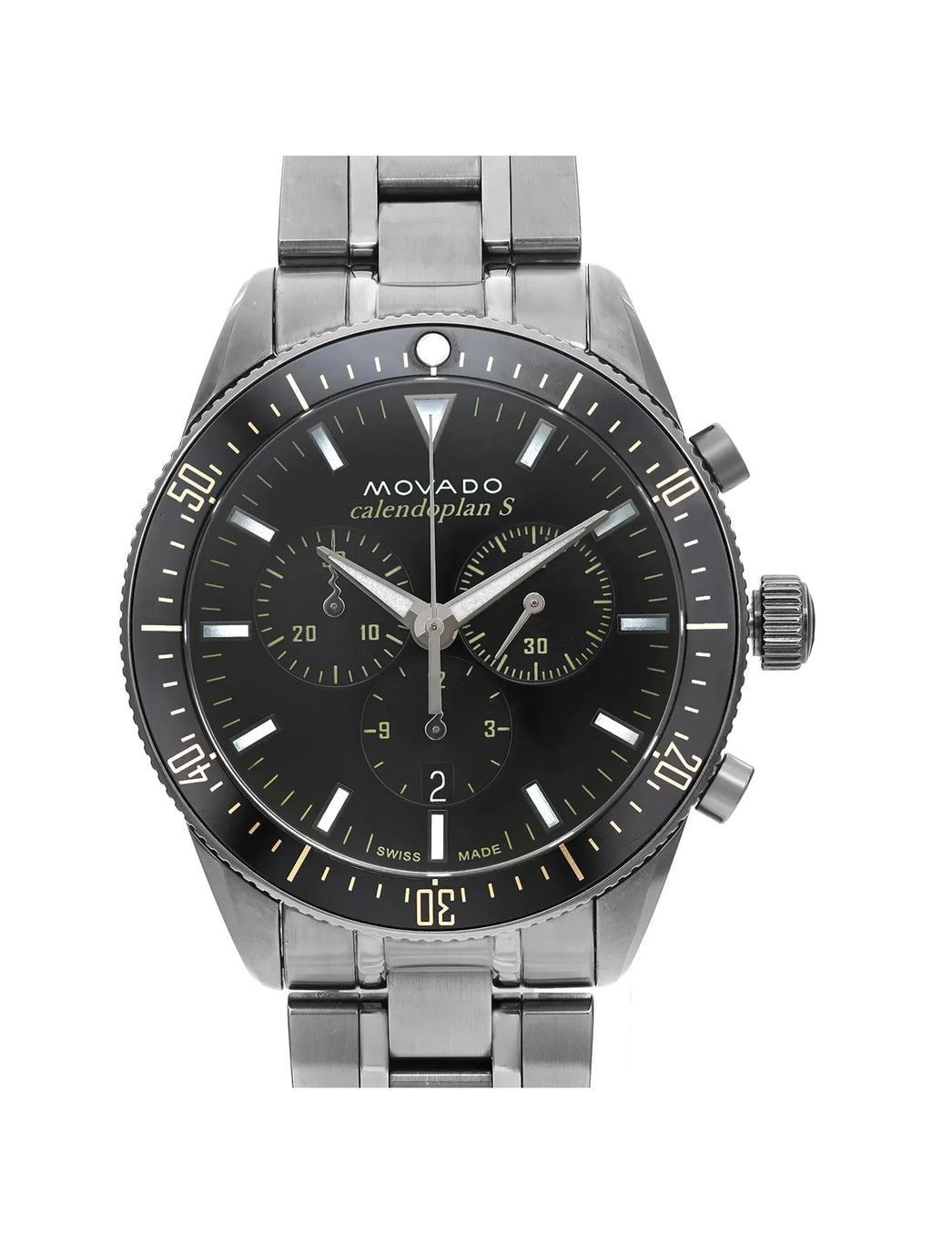 Movado Pre-owned 42mm (Good) Chronograph Men Steel Quartz Watch Heritage 3650102