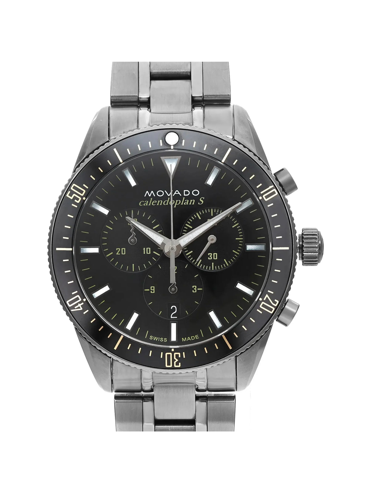 Movado Pre-owned 42mm (Good) Chronograph Men Steel Quartz Watch Heritage 3650102