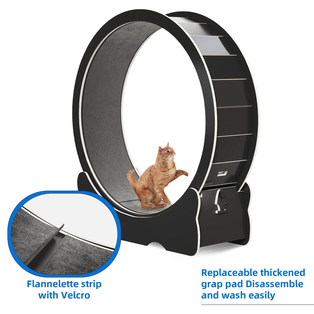 Noise inch Running Exercise Fitness Cat Cat Dextrus for Wheel 43.3 with Cat's Wheel Exerciser Cats, Ultra Low and Detachable Carpet Indoor and Treadmill for Large Health