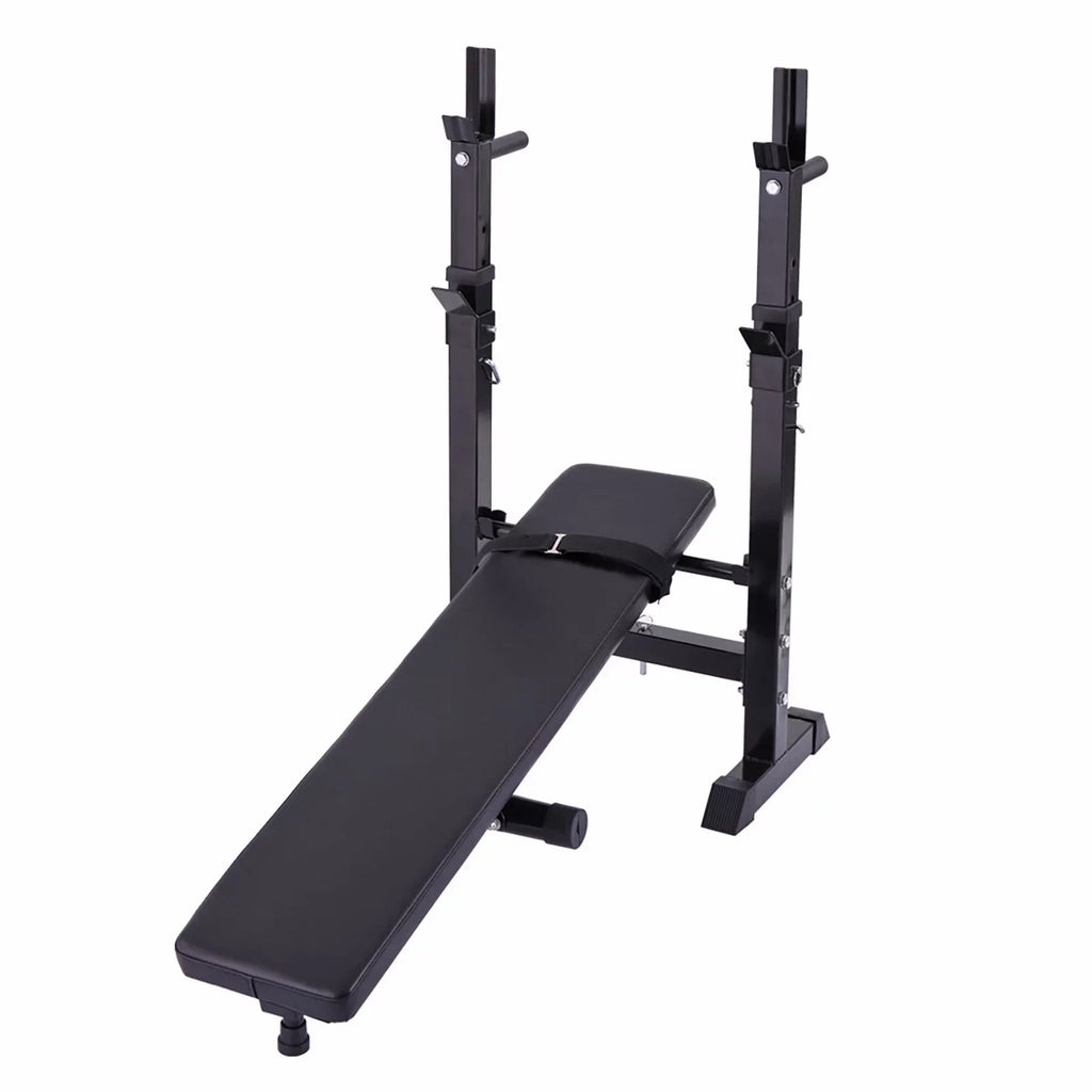 , Red Andoer Squat and Workout Rack Included Adjustable Station, Multifunctional Folding