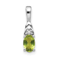 Diamond Pendant Women White (L-16mm, W-4mm) Gold 14K Peridot Auriga for