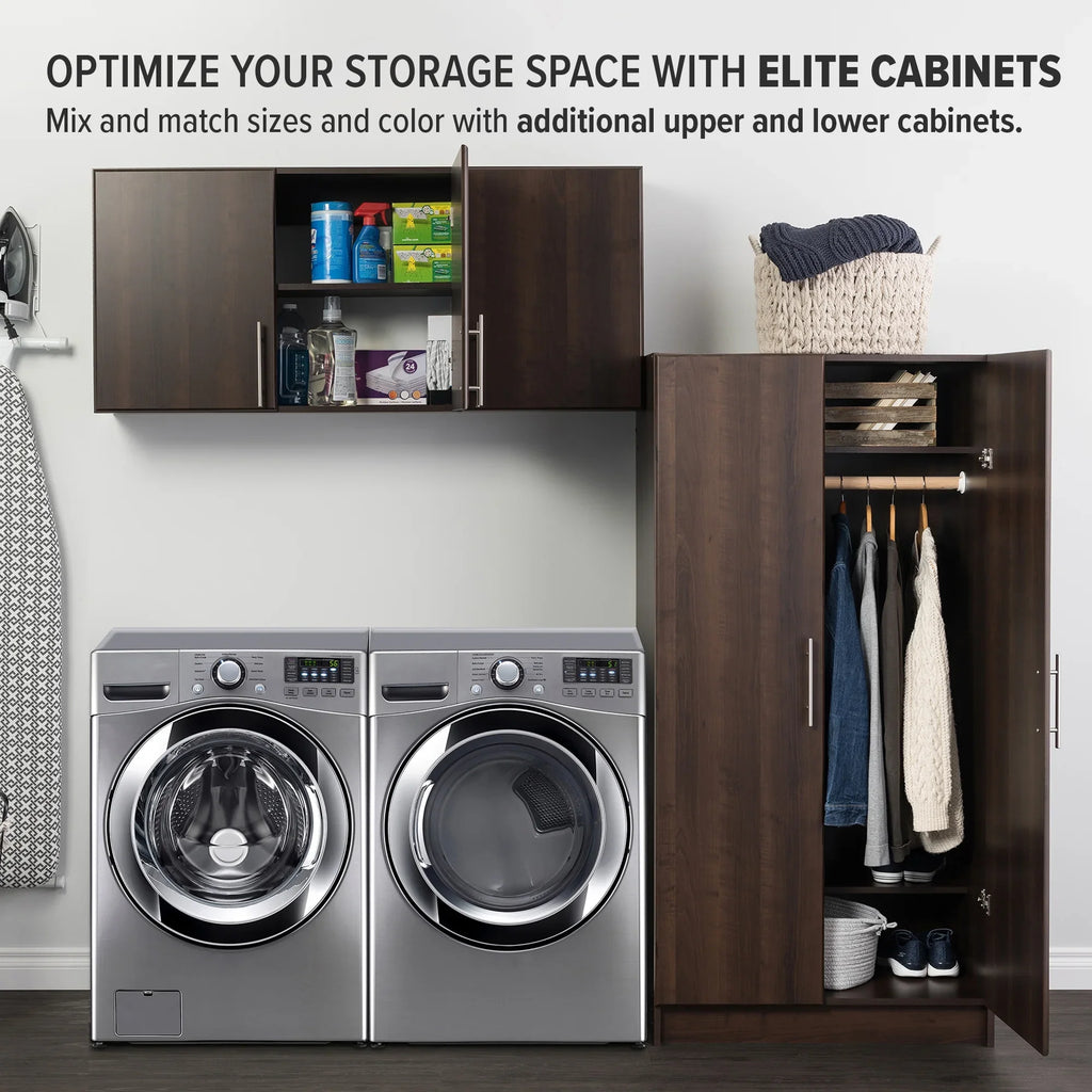 Cabinet Adjustable Espresso EEW-5424, Prepac Elite x x by Garage 24"H Versatile Tall 54"W 12"D, Wall Wall Cabinet, Prepac, 3-Door,