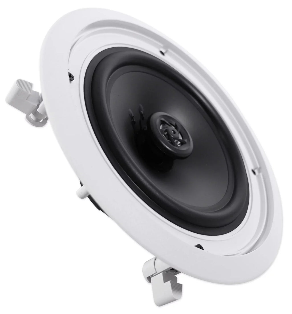 White 8" Kit 4-Room Audio Speakers Rockville Home Ceiling Receiver+(8) RPA40BT