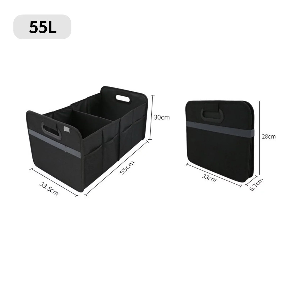Cloth Cargo Trunk Oxford Organizer, Nebublu Box, Storage Automotive Car Folding Solution Practical 55L Capacity,