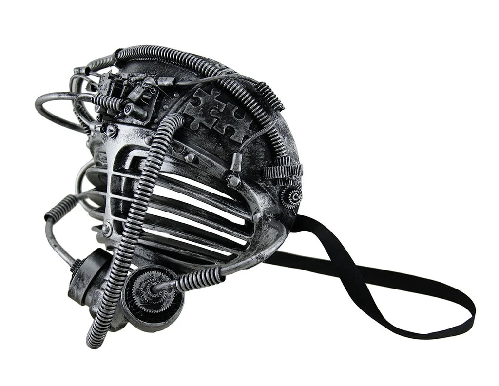 Mask Silver Face Finish - Steampunk Full Metallic Diver Zeckos Submarine